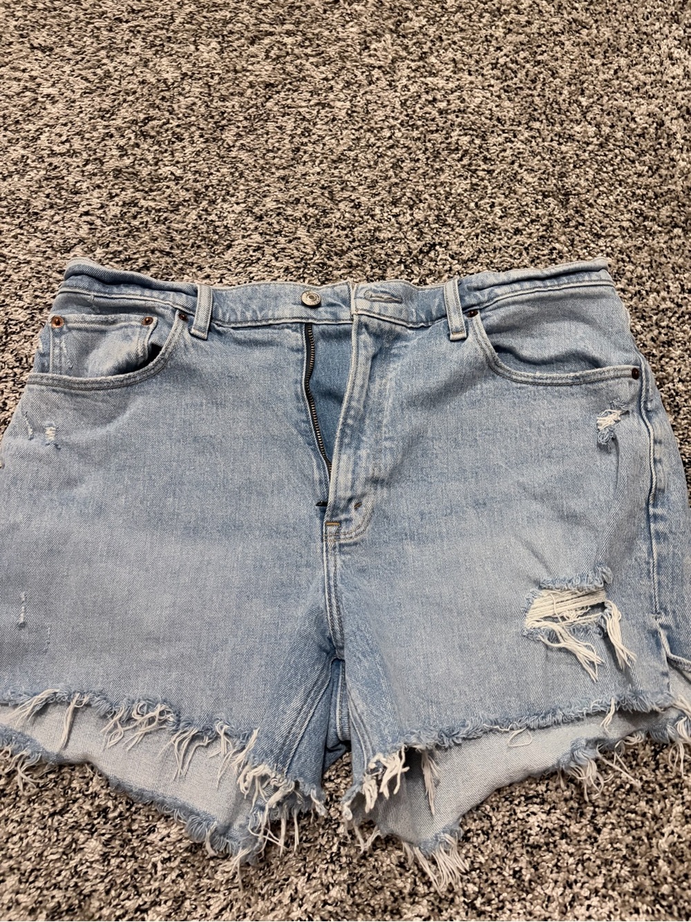 Abercrombie & Fitch Light Blue Distressed Denim Cutoff Shorts